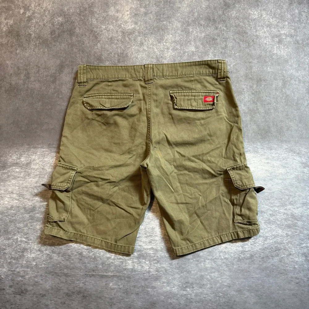 Dickies Relaxed Fit Cargo Shorts Olive Green Men's 32 Cotton Utility Workwear‎